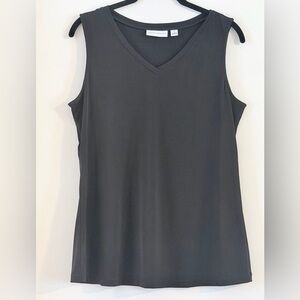 Susan Graver Black V-Neck Sleeveless Tank Size S
